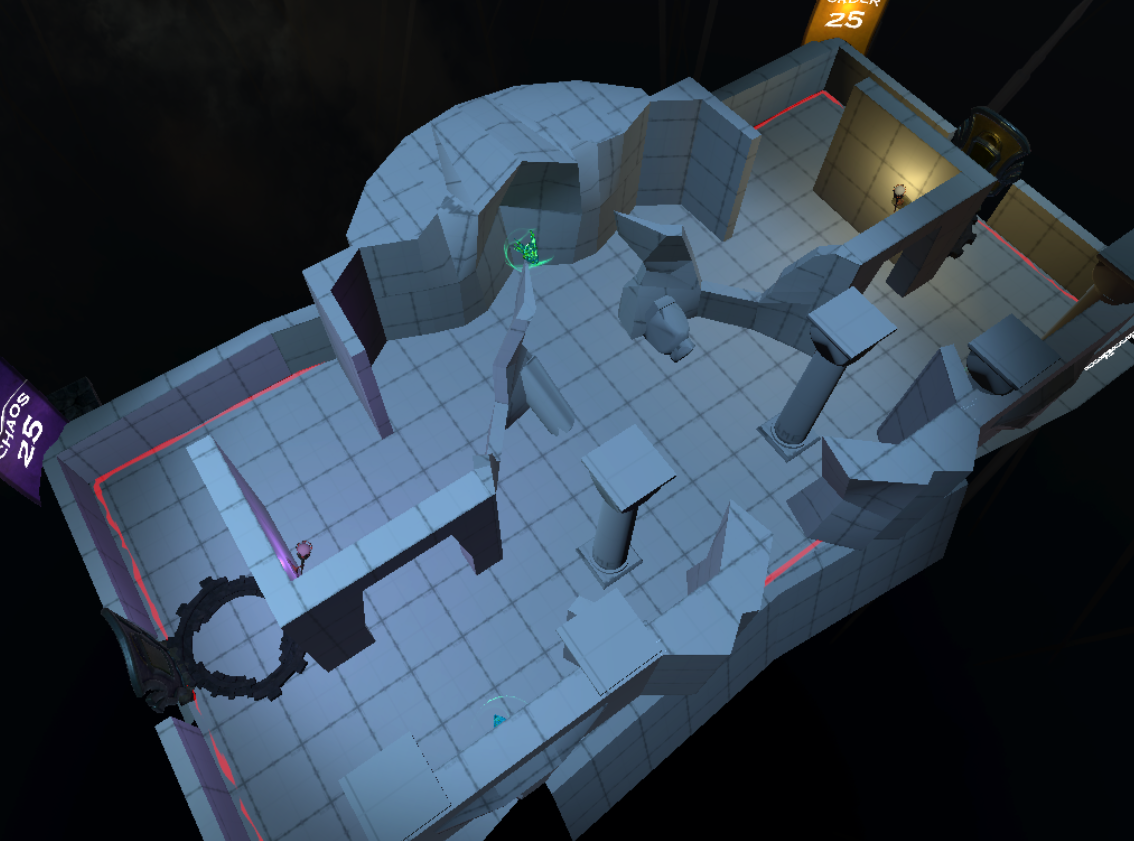 Catch The Dragon · Unity grey blockout of a CTF arena before level art pass