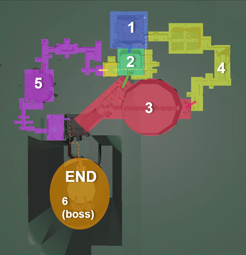 Rune Tales: Underground · top-view overview of all zones